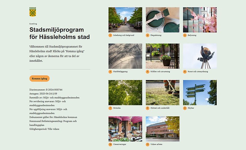 Kartberättelse om Stadsmiljöprogram för Hässleholms stad