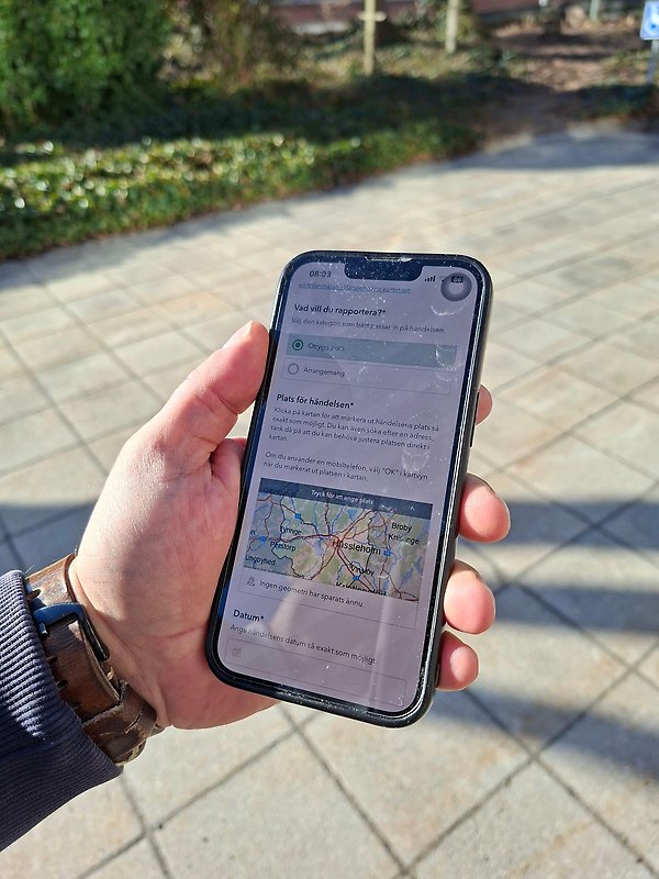 Rapportera in otrygga händelser och brott