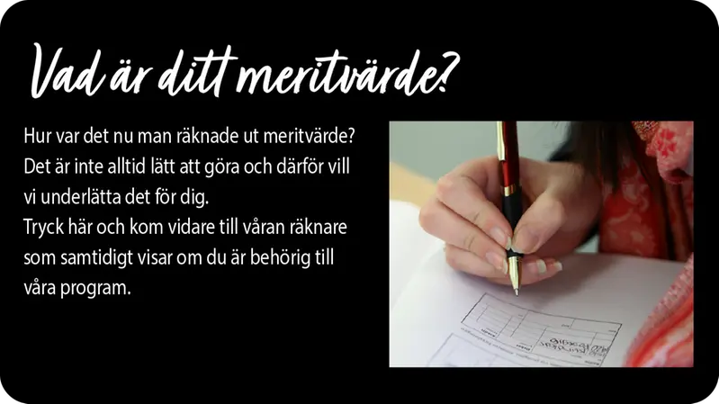 Svårt att räkna ut ditt meritvärde? Tryck här för att få hjälp med det